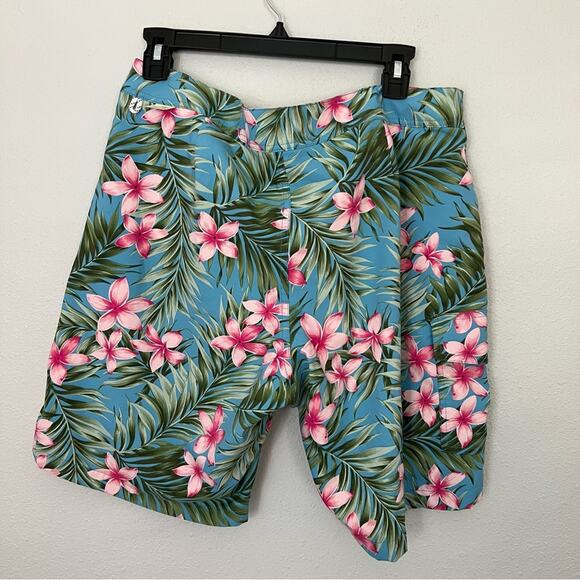 J. Crew Blue Pink Floral Print Drawstring Waist Long Board Short Men's size 34 - Picture 2 of 5